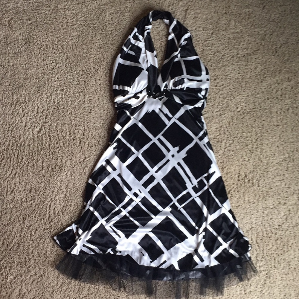 Satin like material Halter Dress